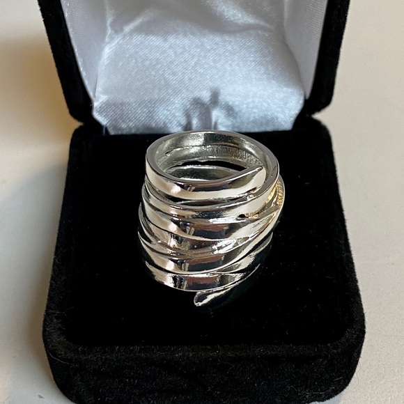 Chunky Sterling Silver Wraparound Highway Fashion Ring - Picture 5 of 11